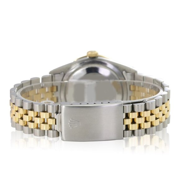 ROLEX DATEJUST CHAMPAGNE INDEX-ROMAN DIAL DIAMOND-SAPPHIRE JUBILEE TWOTONE 16233 - Picture 6 of 7